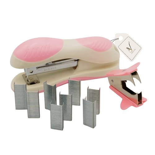 Viewstar Mini Stapler Set with Staple Remover & Staples  Compact Office & School Desk Accessory  Heavy Duty with Soft Grip for Home & Work Use