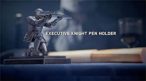 ELECDON Executive Pen Holder Knight Desk Accessory Stationery Organizer Decorative Gift for Office Blue