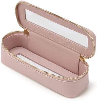 Small Cosmetic Bag for Purse Mini Makeup Bag for School Cute Clear Make Up Pouch for Travel Tiny Leather White Make Up Organizer Case for Backpack Toiletry Bag Waterproof Square Pouch with Zipper