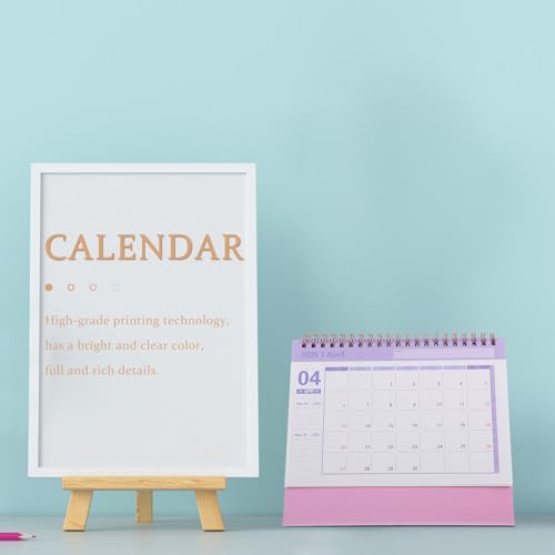 STOBOK Small Desk Calendar,2024-2025 Desk Calenda Flip Calendar Desktop Calendar Desk Tent Calendar Monthly Calendar for Home Office -Pink