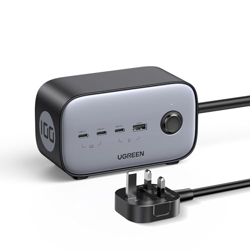 UGREEN 100W Power Strip USB C Charger, 6-in-1 DigiNest Pro Charging Station Multiport Extension Cord, Fast Charger Plug with 2×AC Outlets,3×USB C,1×USB A, 1.8M Extension Lead for Desktop, Home, Office