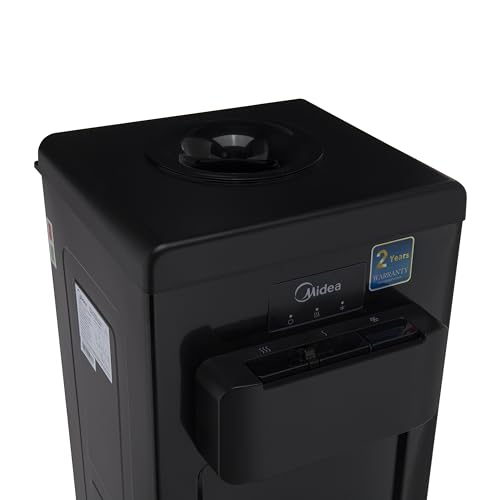 Midea Water Dispenser, Top Loading, 3-taps Equipped with Hot Cold And Ambient Temperature, Floor Standing, Child Safety Lock for Faucet, Best Home, Office & Pantry, Black, YL1917SAE-BK