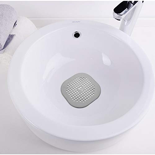 VIKKA 5 PCS Silicone Sink Strainer, Anti-Clogging Shower Drain Hair Trap Catcher, Kitchen Sink Stopper - Bathroom Sink Set, Filter for Bathroom Tub (Gray)