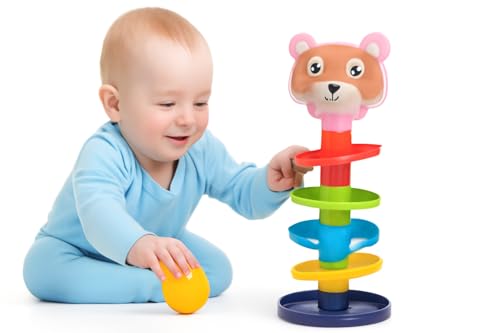 Rolling Ball Tracking Toy Set – Colorful Baby Toys Slide Track Tower | Early Educational Ball Drop Game for Toddlers | Plastic Swirling Tower with Rolling Balls – Stackable Activity Toy (Multi-Color)