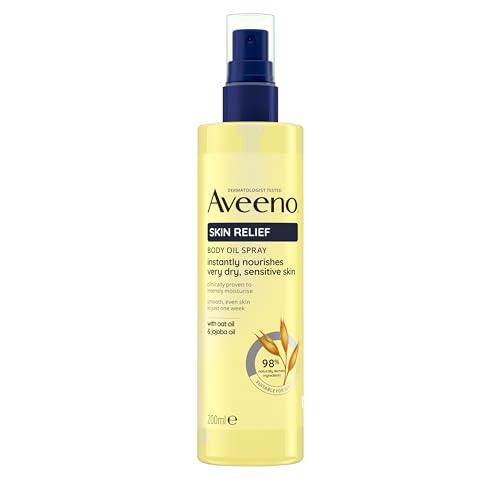 Aveeno Skin Relief Body Oil Spray, With Oat Oil & Jojoba Oil, Suitable For Sensitive Skin, Instantly Nourishes Very Dry, Sensitive Skin, Suitable for a Massage, 200ml