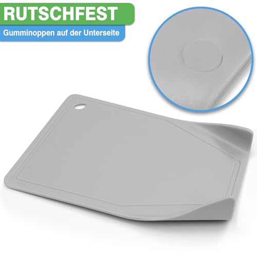 YourCasa 3 x Plastic Chopping Board Set - BPA Free - Chopping Board with Funnel Shape and Juice Groove - Kitchen Board Non-Slip & Dishwasher Safe - Cutting Board - Cutting Mat Kitchen - Non-Slip Board