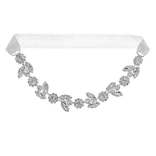 Bethynas Wedding Bridal Garter Diamond-Cut Thigh Chain Gemstone Cluster Leg Chain Stretchy Thigh Belt for Women Girls