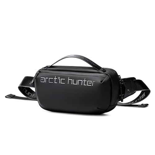 Arctic Hunter Cross Body Travel Sling Bag Water Resistant Anti-Theft Tough Men Series Unisex Messager Shoulder bag, Y00020 (Black), 26 x 5 x 15 cm, Y00020-AH_BLK