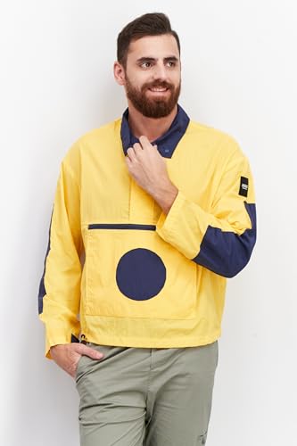 Aigle Men High Neck Long Sleeve Windbreaker Jacket 3Xl Yellow