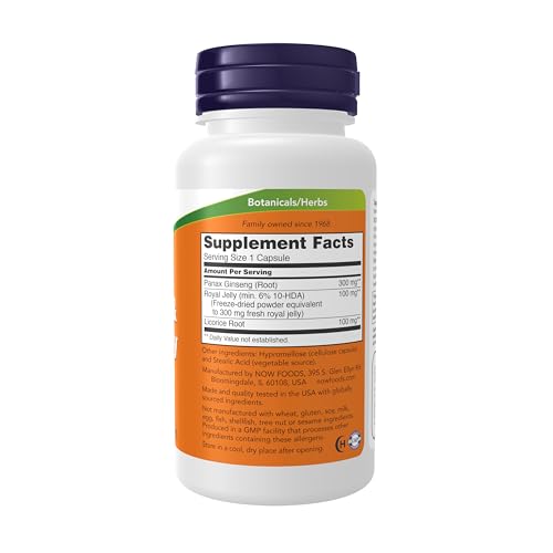 NOW Foods Ginseng & Royal Jelly Caps. 90's