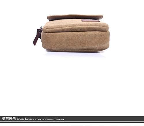 Fashion Shoulder Bag For Men Stylish Brown Canvas Crossbody Bag Korean Style HandBag For Male