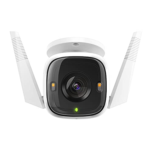 TP-Link Tapo 2K QHD Outdoor Security Camera, IP66 Weatherproof, Motion Detection, Starlight, Built-in Siren, 4MP, Colour Night Vision, Cloud&SD Card Storage, Works with Alexa&Google Home (Tapo C320WS)