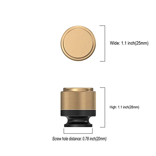 Asidrama 10 Pack Matte Black and Champagne Bronze Kitchen Cabinet Knobs Dresser Knobs Drawer Knobs Cabinet Hardware Zinc Knobs for Dresser Drawers