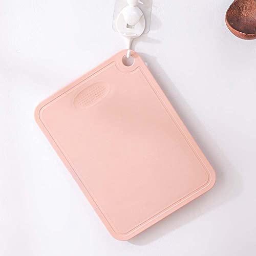 Vomaliy Chopping Board Set, 3 Colors Plastic Chopping Board with Juice Groove & Garlic Grinding Groove for Meat, Vegetables, Cheese, Bread, Fruits, ect, Measuring 34 x 25 x 0.5 cm
