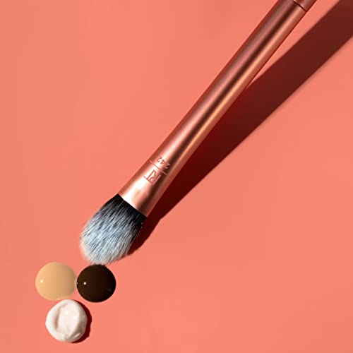 Real Techniques Brightening Concealer Makeup Brush, Face Brush For Eye Cream And Concealer, Covers Blemishes, Imperfections, And Dark Circles, Orange Face Brush, Rt 242 Brush, 1 Count