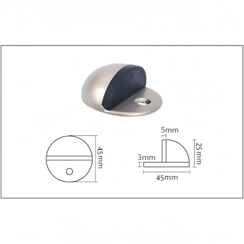 WMYDYFDC Floor Door Stopper, 4 Pcs Single Hole Stainless Steel Door Stopper with Rubber Safety Floor Mounted Doorstop with Hardware Screws, Heavy Duty Home Commercial Floor Door Stop