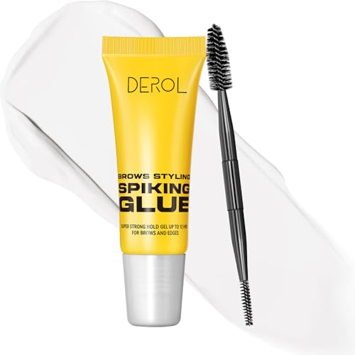 Erinde Eyebrow Fix Gel, Lightweight Makeup Brow Gel with Brush, 2 in1 Eyebrow & Hair Edges Setting Glue for Long-Lasting Hold, Waterproof, Smudge-Resistant, Quick-Dry Brow Styling Wax, Clear