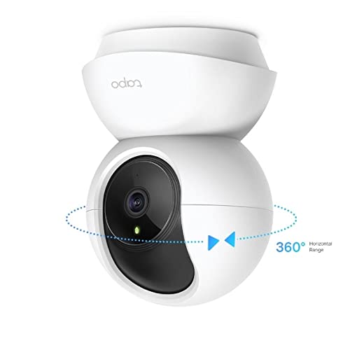 TP-Link 3MP Indoor Wi-Fi Camera (2K), Surveillance Camera, Night Vision, Real Time Notifications, Cloud Storage and MicroSD up to 256GB, Works with Alexa and Google Assistant (Tapo C210), bianco