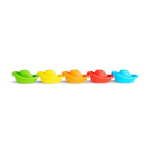 Munchkin 5-Pack - Fleet of Colorful Bath Boats – Fun & Educational Bath Toy Set