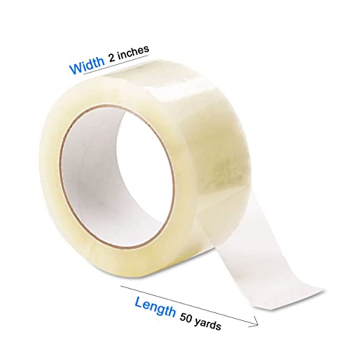 MARKQ Clear Packing Tape | 2 inches x 50 yards Strong Heavy Duty Packaging Tape for Sealing Parcel Boxes, Moving Boxes Houses, Large Postal Bags, Office Supplies [6 Rolls]