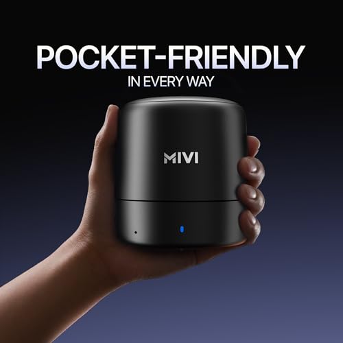 Mivi Play Bluetooth Speakers Wireless with 12 Hours Playtime. Wireless Speaker Made in India with Exceptional Sound Quality, Portable and Built in Mic-Black
