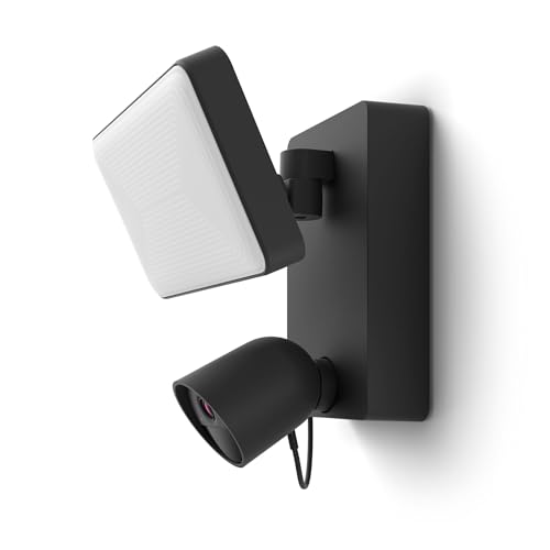 Philips Hue Secure Floodlight with Integrated Smart 1080p Home Security Camera, Black, for Outdoor Use, Easy to Install, Two-Way Talk, Works with the Security Center in the App