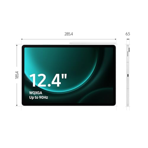 Samsung Galaxy Tab S9 FE WiFi Android Tablet, 12GB RAM, 256GB Storage, S Pen Included, Silver (UAE Version)