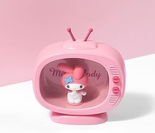 LUYAO Cute Night Light, My Melody LED Mini TV Model Night Lamp, Portable Bedroom Bedside Bed Lamp Gifts for Women Teenage Teen Girls Boys (My Melody)