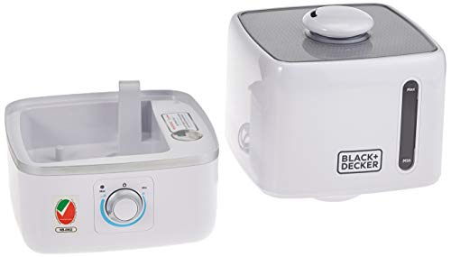 BLACK+DECKER Air Humidifier, 3L, Compact Ultrasonic, High Mist Output, Adjustable Mist Intensity, Water Impurity Filter, Direction-Adjustable Nozzle, Fragrance Compartment, White - HM3000-B5
