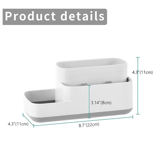 Toothbrush Holder for Bathroom, Bathroo,Countertop Organizer, 5 Slots Storage Organizer for Kitchen/Vanity/Office/Desk, Bathroom Accessories Storage for Toothpaste, Facial Cleanser, Comb, Razor