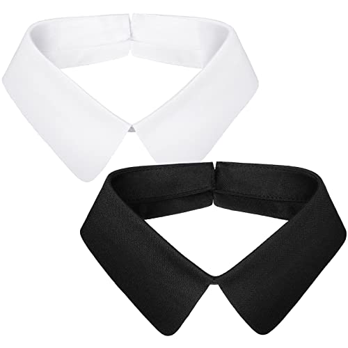MAKINGTEC Fake Collar for Women 2 Pieces Faux Collar False Lapel Detachable Dickey Collar White Black Blouse Collar Women's Simplicity Collar