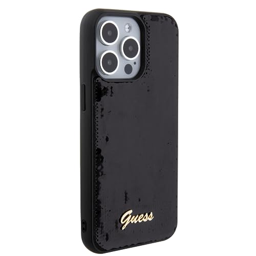 CG MOBILE Guess Sequin Script Case For iPhone 15 Pro Max (Black)