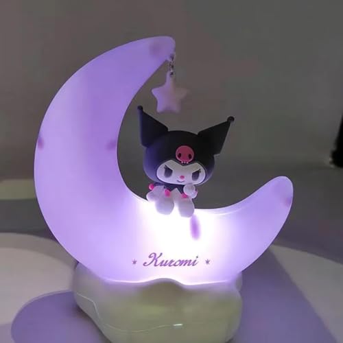 DandelYunx Cute Anime Character LED Night Light �?? Dimmable Bedside Lamp for Kids �?? Kawaii Kuromi Melody Desk Shelf Ornament �?? Ideal Gift for Boys and Girls, Warm White (Kuromi)