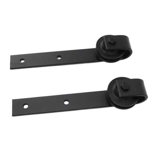 Eujgoov Carbon Steel Sliding Door,Sliding Door Wheel Kit Door Sliding Rollers Kit Hardware,Barn Door Door Sliding Rollers Kit Wheel Roller Kit for Bedroom,Living Room (Black)