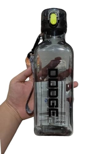 Water Bottle 1L BPA Free Leak Proof Gym Bottle, Portable Transparent Sports Water Bottle for kids, Office Camping Fitness Gym Outdoor Sports and Exercise (Black)