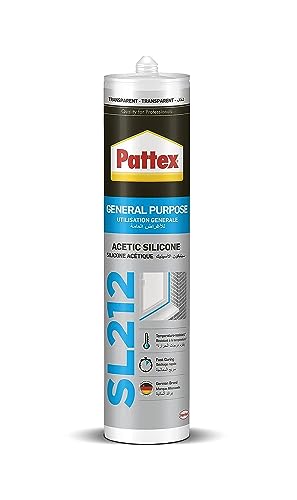 Pattex Acetic Transparent Silicone Sealant, SL1212, 280 ml