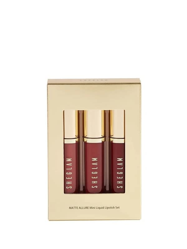 SHEGLAM Matte Allure Private Tourl Liquid Lipstick Set, 3 Pieces
