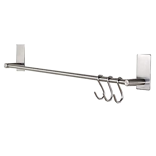 Sulfar Towel Rack Set with 3 Hook,304 Stainless Steel Towel Bar | Anti-rust Water-proof | Self-adhesive | Strong load-bearing | Sturdy | Toilet Bathroom Bath Towel Cleaning Tools Holder