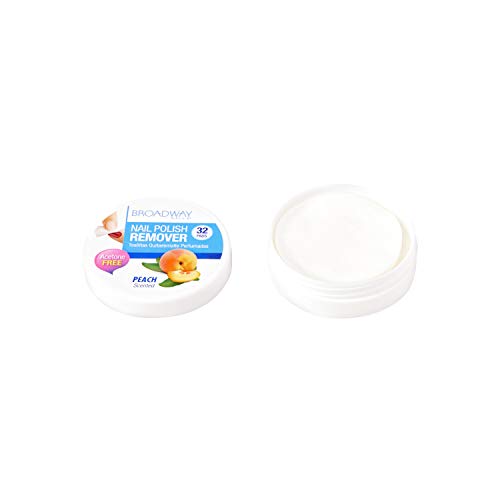 Broadway nail polish remover pads, strawberry scented 36b, 32 Pads ,Pack of 1