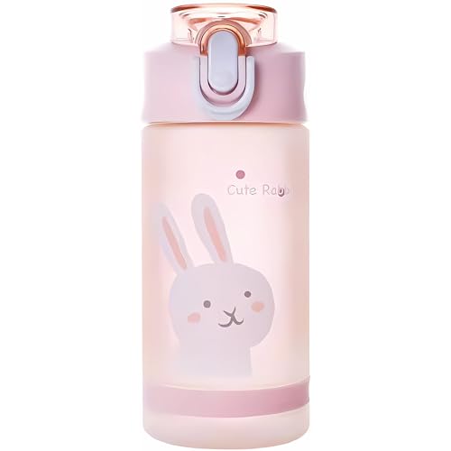Twisoo Splash Tritan Plastic Kids Water Bottle with Straw, Leak Proof Flip Top Lid, and Carry Handle - 550 ml Durable Sports Water Bottle for Kids, Perfect for School, Travel, and Everyday Use (Pink)