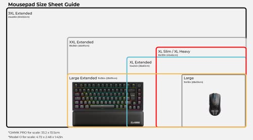 Glorious XL Extended Gaming Mouse Mat/Pad - Stealth Edition - Large, Wide (XL) Black Cloth Mousepad, Stitched Edges | 14"x24" (G-P-Stealth)