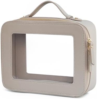 Small Cosmetic Bag for Purse Mini Makeup Bag for School Cute Clear Make Up Pouch for Travel Tiny Leather White Make Up Organizer Case for Backpack Toiletry Bag Waterproof Square Pouch with Zipper