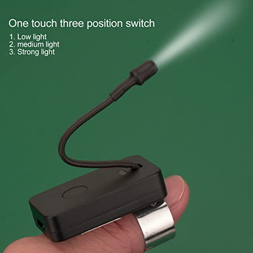 Ear Pick Ear Cleaning Lamp, LED Ear Pick Lamp Multifunction 3 Speeds Ear Wax Removal Tool USB Rechargeable Ear Pick Thumb Lamp Ear Picker Light Ear Wax Cleaner Tool for Ear Cleaning(Black)