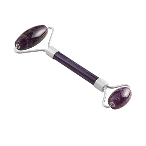 EcoTools Amethyst Facial Roller, Face Roller and Massager, Skincare and Sculpting Tool, Reduces Under Eye Puffiness and Dark Circles, Purple, 1 Count