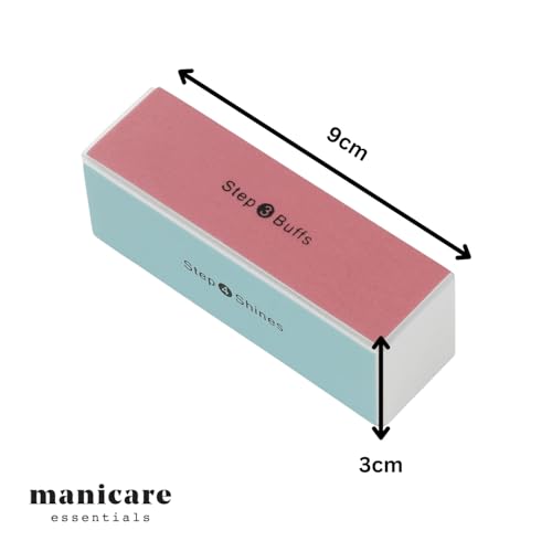 Manicare 4 Way Buffing Block For Nails, Removes Ridges And Creates An Instant High Gloss Shine, Easy To Use Manicure Tool For Shaping, Smoothing and Polishing Nails
