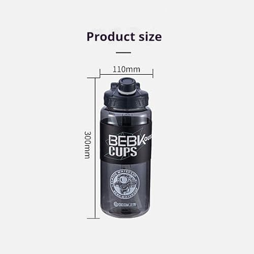 Large Water Bottle 1.7L,Leak Proof Sport Water Bottle for Men BPA Free Material for Fitness Gym Outdoor Sports Kids School Fitness (black)