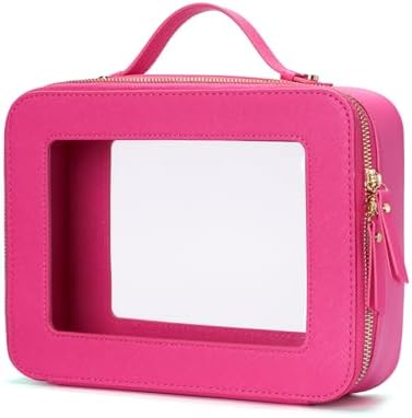 Small Cosmetic Bag for Purse Mini Makeup Bag for School Cute Clear Make Up Pouch for Travel Tiny Leather White Make Up Organizer Case for Backpack Toiletry Bag Waterproof Square Pouch with Zipper