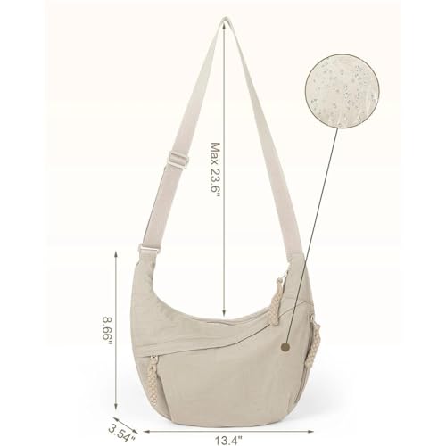 Women's Fashion Plain Color Nylon Crossbody Bag, Limorence Crossbody Bag, Fashion Plain Color Nylon Crossbody Bag, Nylon Crossbody Hobo Bag, Nylon Crossbody Bags for Women