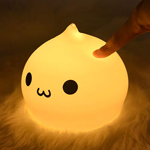 ZKLiLi Night Light for Kids, Dumpling Light Silicone Nursery Cute Lamp, Battery Powered LED Nightlight with 7-Color for Baby Teen Girls and Boys Bedrooms, Birthday Gift - Waterdrop