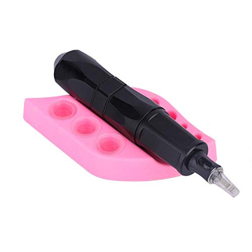 Pongnas Pigment Ink Tattoo Cup Holder Silicone Tray Semi-permanent Makeup Tools-pigment Storage Tray Rack Tool(Pink)